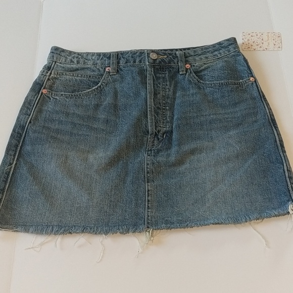 NWT Free People  Rugged Blue denim skirt, 30 - Picture 1 of 8